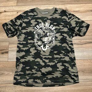 Men's True Religion Camouflage Budha Graphic Shirt SZ LARGE RLGN Modern